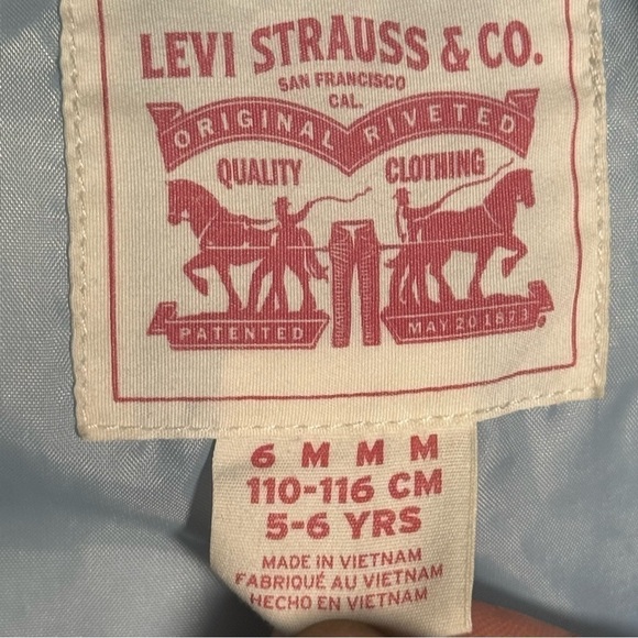 Levi’s Puffer Vest Gray Hoodie Jacket 2 in 1 Boys 5-6 - Picture 4 of 4